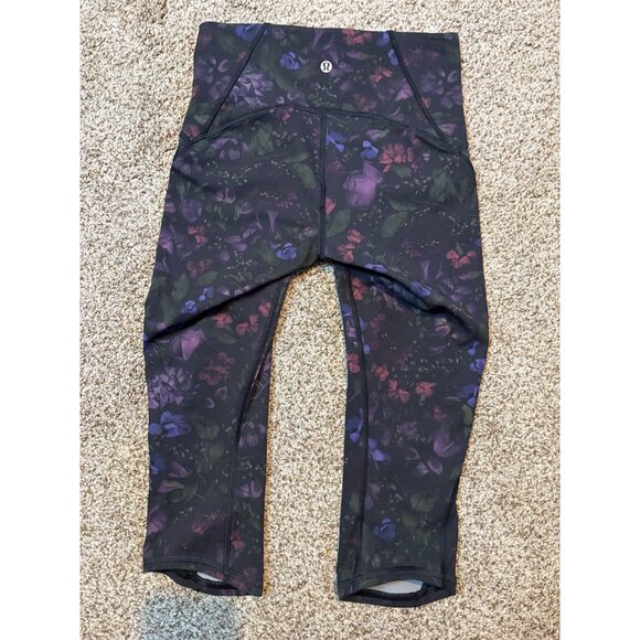Lululemon 🍋 Train Times Cropped Leggings Frozen Flourish Floral Luxtreme Mesh - Picture 10 of 11